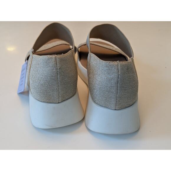 NWT Aerosoles Freedom Lightweight Slip On Elastic Gold Sandal Cushioned 9.5 - Picture 5 of 9